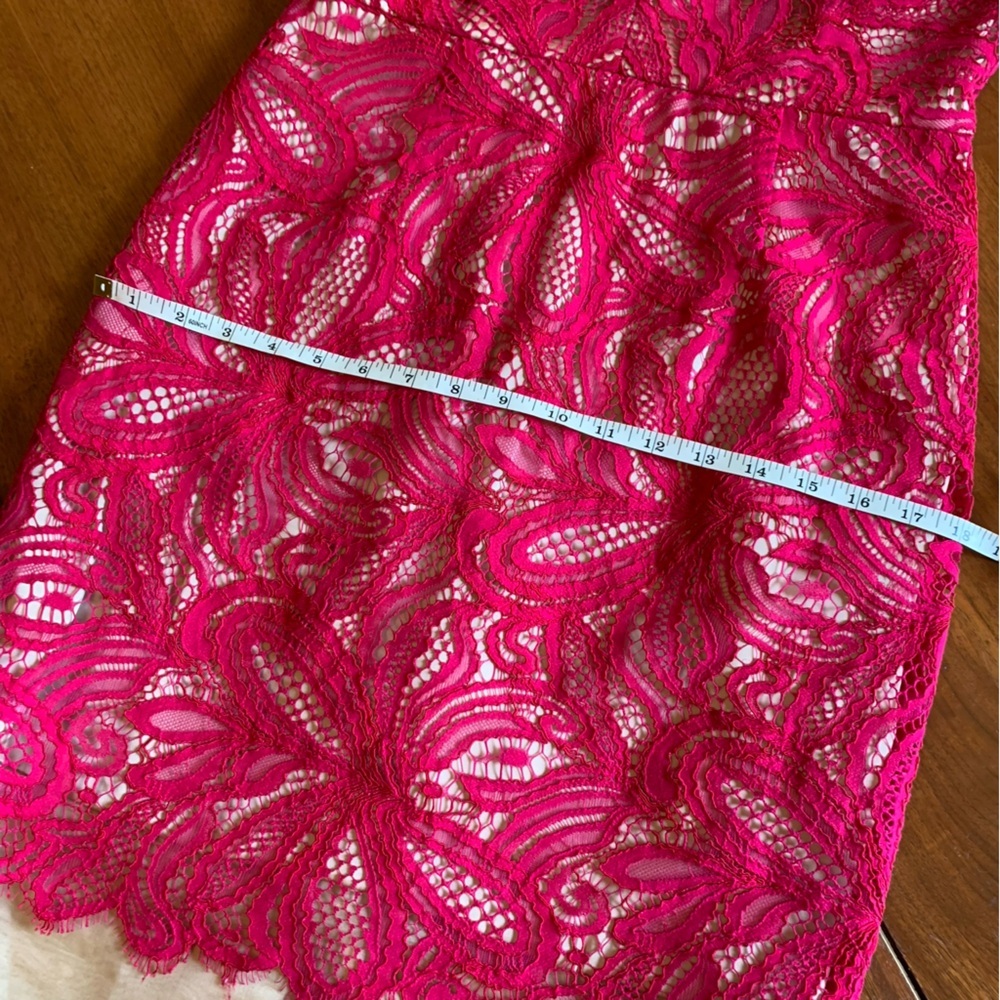 Trina Turk Hot Pink Floral Lace Cocktail Dress - Picture 7 of 16